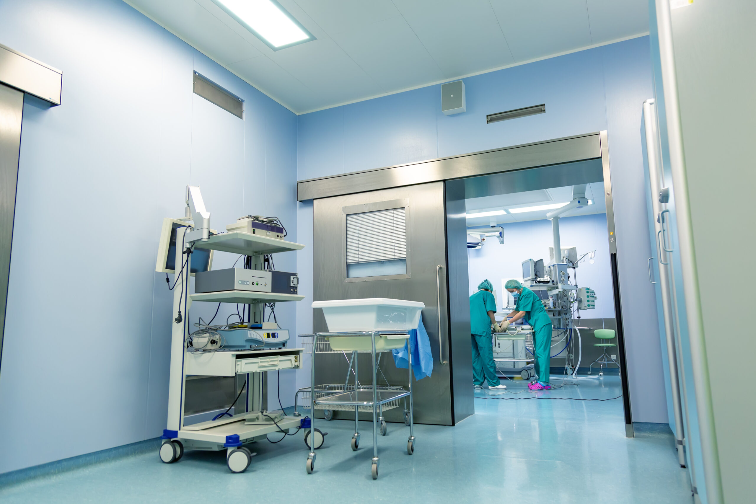 Surgeons team working in surgical operating room
